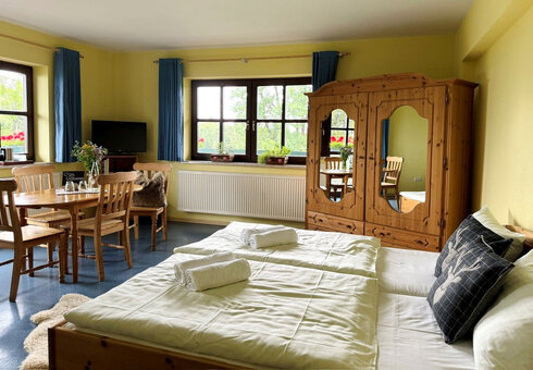 Blick in ein Gästezimmer