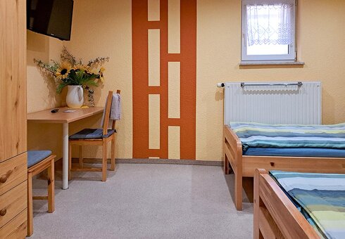 Blick in ein Gästezimmer