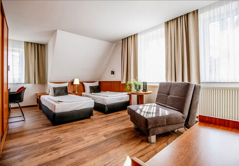 Blick in ein Doppelzimmer
