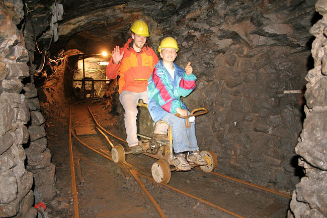 Fahrraddrai im Rabensteiner Stollen