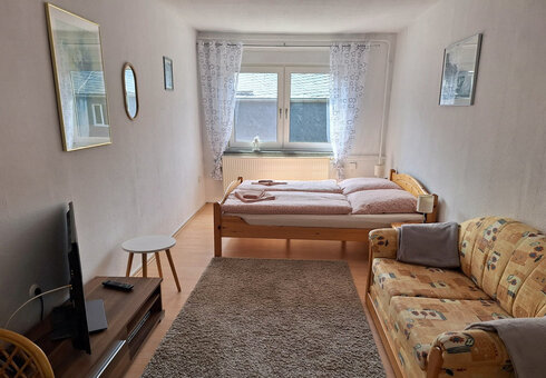 Blick in ein Schlafzimmer