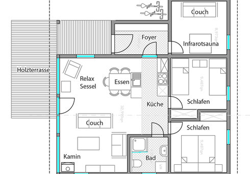 Ferienhaus für 4 Personen (mit Infrarotkabine)