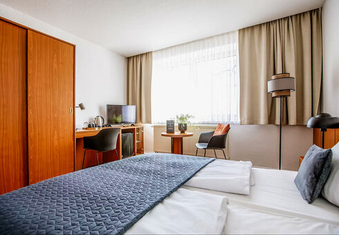 Blick in ein Doppelzimmer