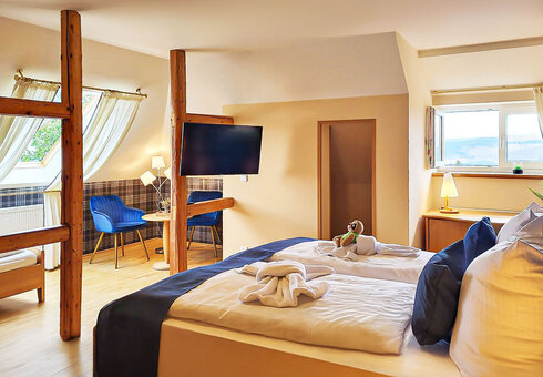 Blick in ein Gästezimmer