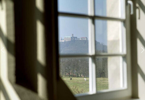 Blick auf die Wartburg von einer Eck Suite