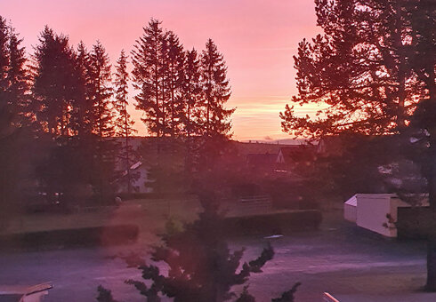 Blick vom Balkon am Abend