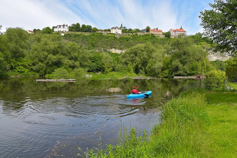 Kajak auf dem Fluss Saale