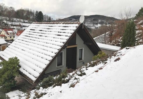 Winteransicht vom Ferienhaus