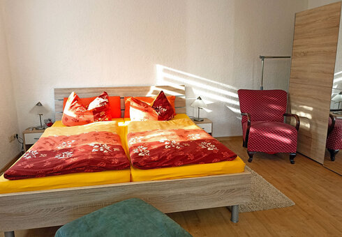 Blick in das Schlafzimmer
