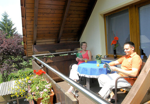 Balkon mit Blick ins Grüne