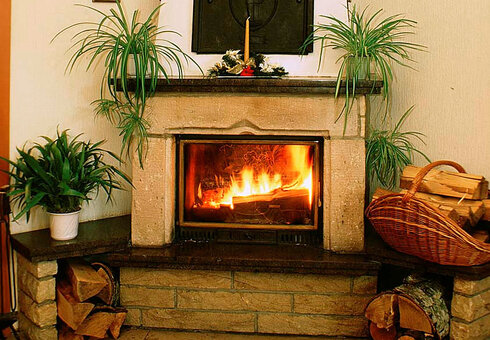 Kamin im Restaurant