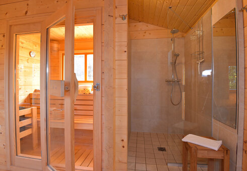 Sauna mit Dusche