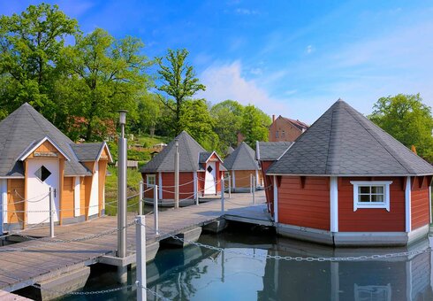 schwimmende Hütten