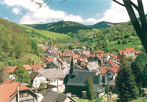 Blick auf den Ort Unterschönau