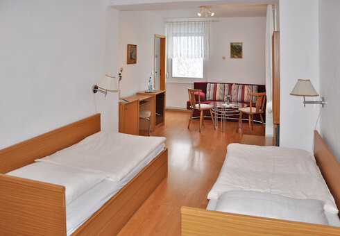 Blick in ein Gästezimmer