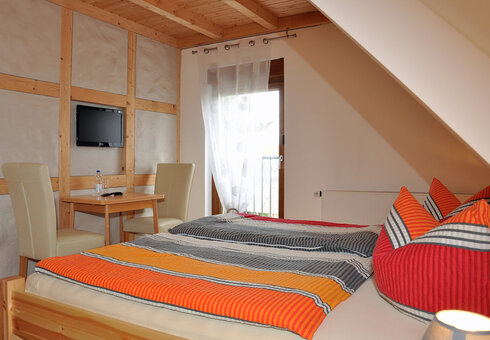 Blick in ein Doppelzimmer