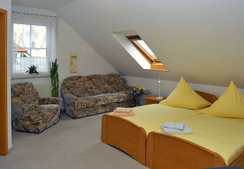 Blick in ein Gästezimmer