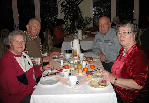 Gemütliches Beisammensein im Restaurant