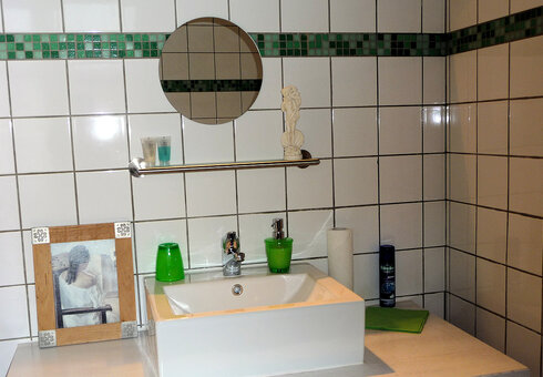 Blick in das Badezimmer