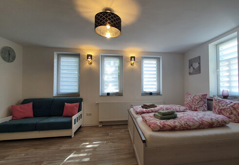 Blick in ein Gästezimmer