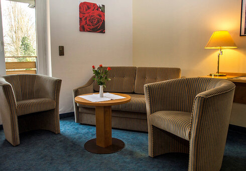 Blick in ein Doppelzimmer