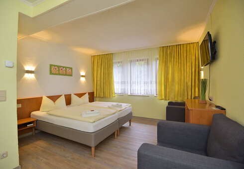 Blick in ein Doppelzimmer