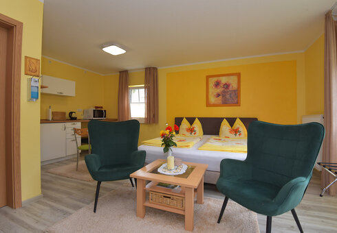 Blick in ein Studio-Appartement