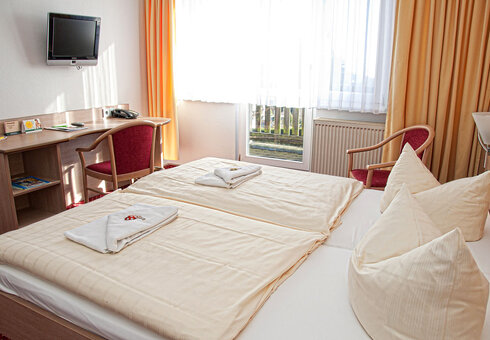 Blick in ein Gästezimmer