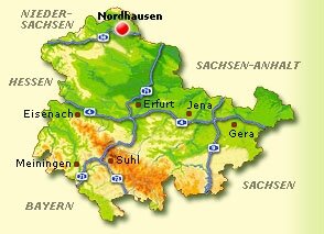 Lagekarte Nordhausen