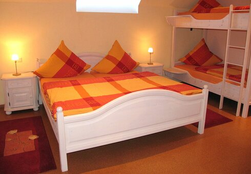Blick in das Schlafzimmer