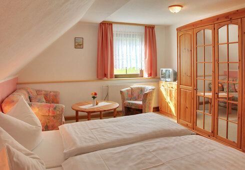 Blick in ein Gästezimmer