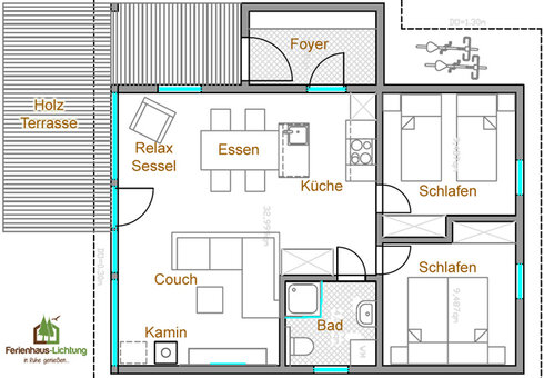 Ferienhaus für 4 Personen (ohne Sauna)
