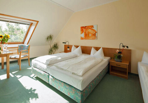 Blick in ein Gästezimmer