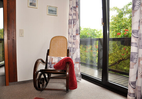 Blick in ein Schlafzimmer