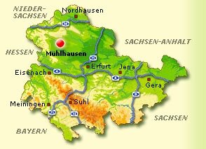Lagekarte Mühlhausen