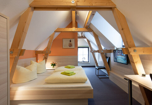 Blick in ein Doppelzimmer
