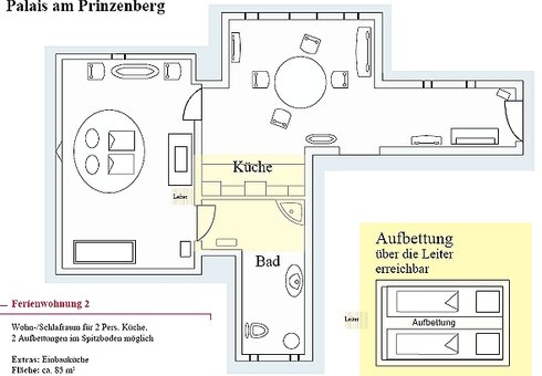 Grundriss Ferienwohnung 2 (ca. 85 m2)