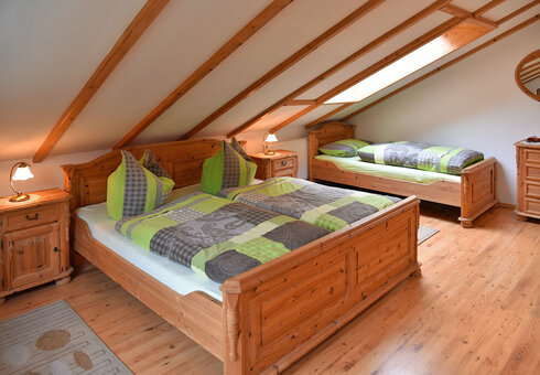 Blick in ein Schlafzimmer