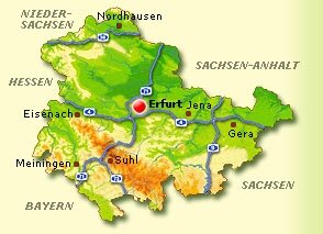 Lagekarte Erfurt