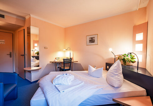 Blick in ein Gästezimmer