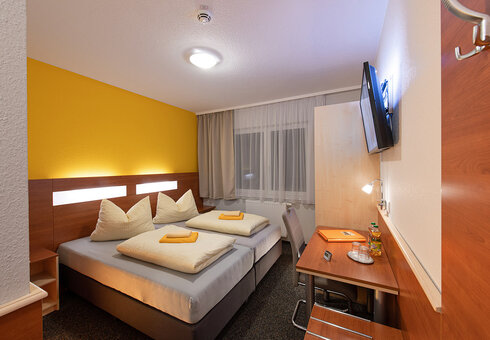 Blick in ein Doppelzimmer