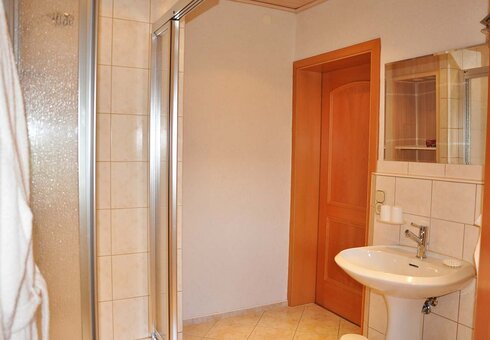 Blick in ein Gästezimmer (Dusche/WC)