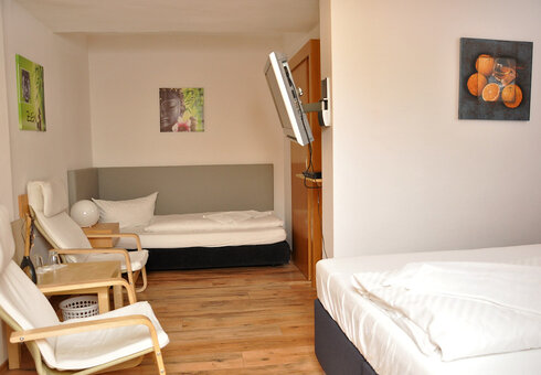 Blick in ein Gästezimmer