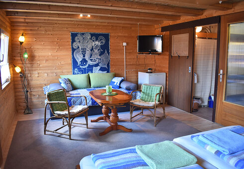 Blick in das Blockhaus