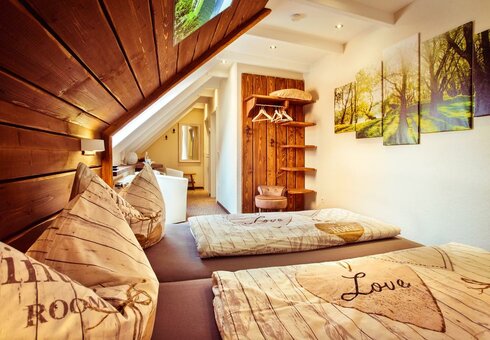 Blick in ein Gästezimmer