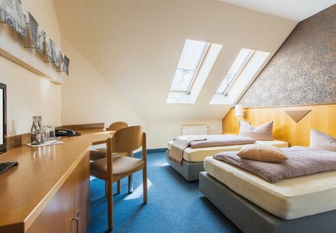 Blick in ein Doppelzimmer