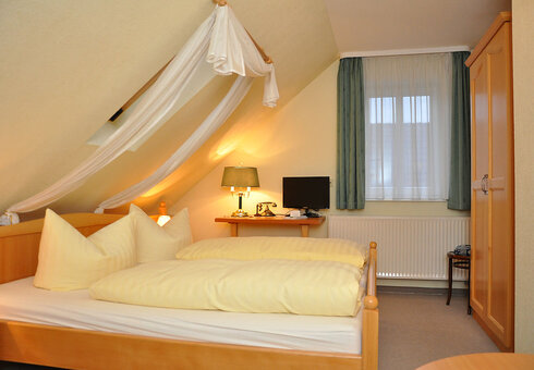 Blick in ein Doppelzimmer