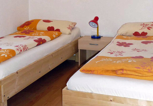 Blick in ein Schlafzimmer