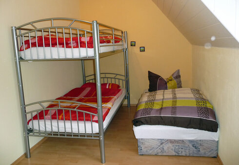 Blick in ein Schlafzimmer