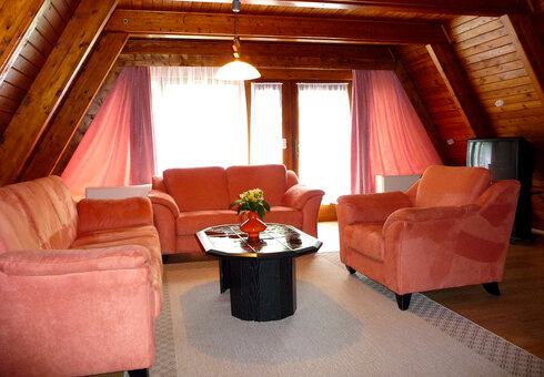 Blick in ein Ferienhaus (Wohnzimmer)